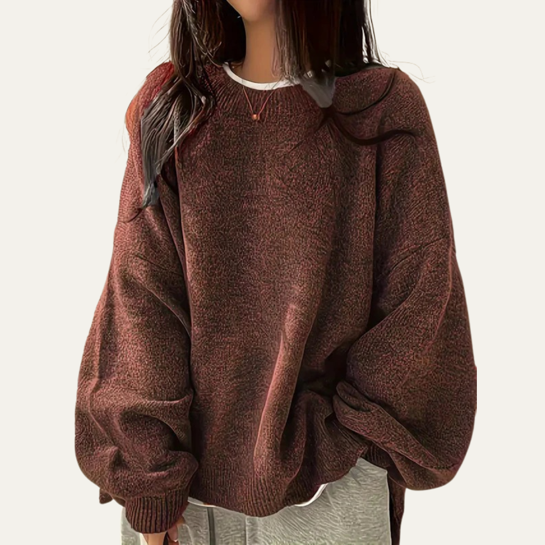 Soft Oversized Crew Neck Knit Sweater