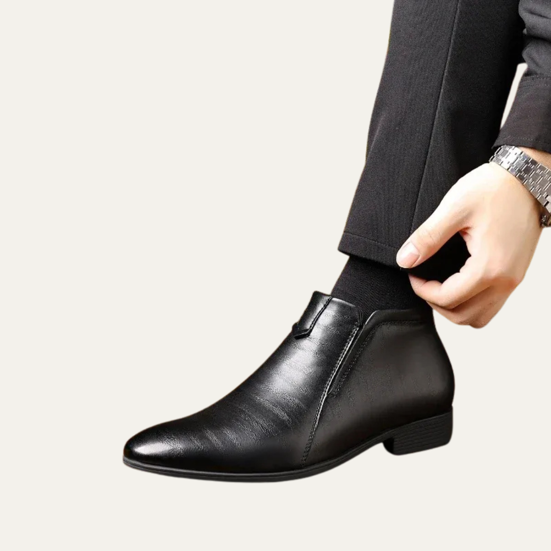Smart Leather Mens Boots with Side Zip