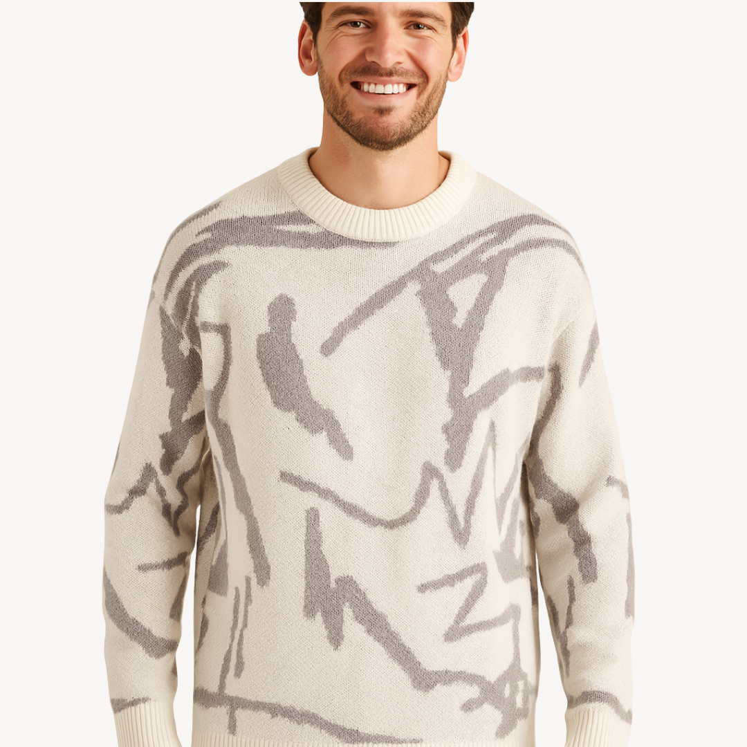 Trendy Geometric Knit Pullover Sweater - OutfitLondon