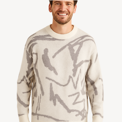 Trendy Geometric Knit Pullover Sweater - OutfitLondon