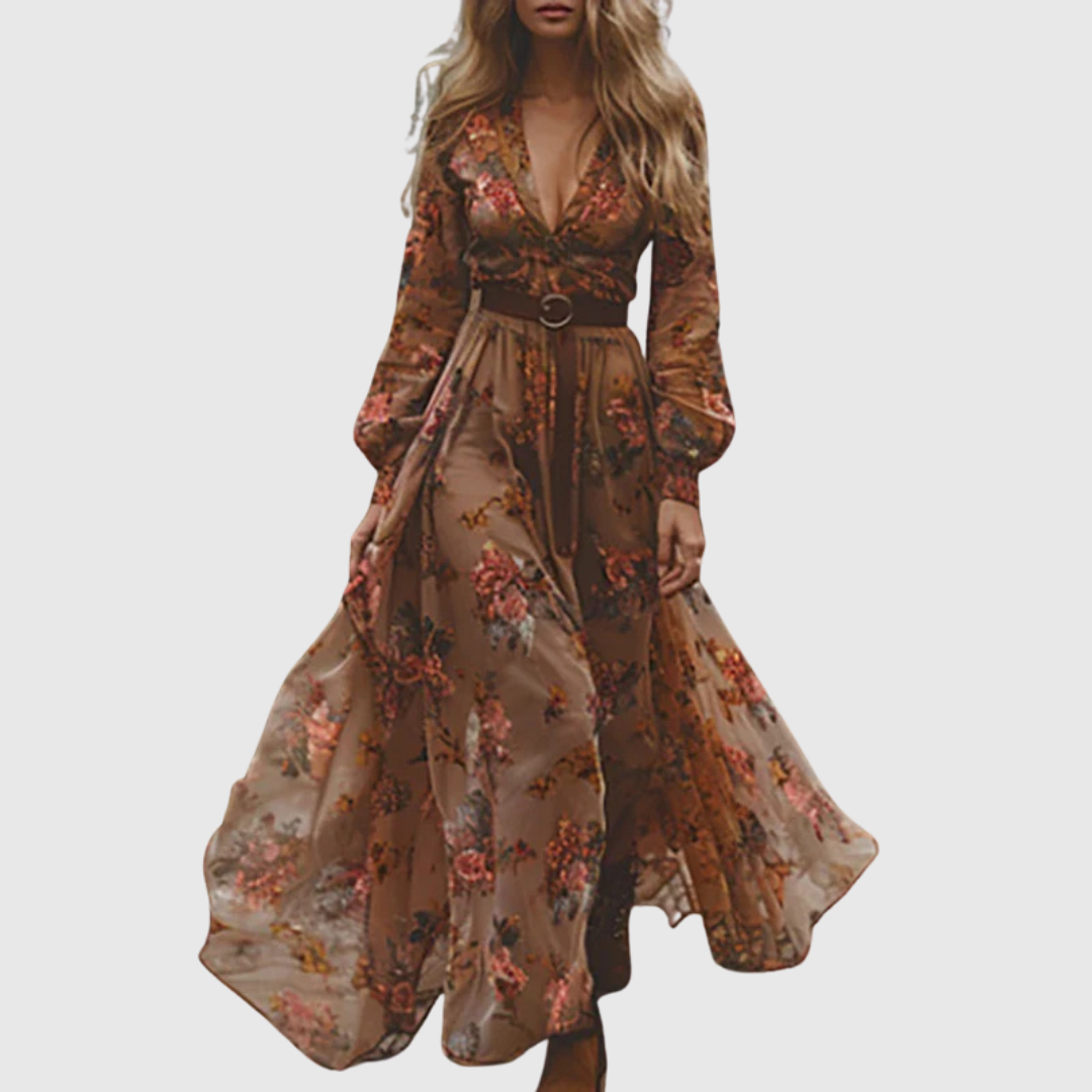 Elegant Floral Floor Length Dress