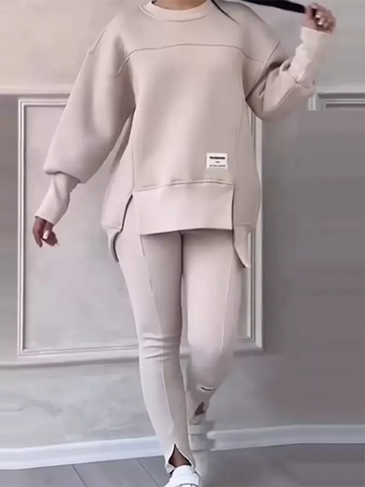 Cozy Ladies Patchwork Jumper and Legging Set - OutfitLondon