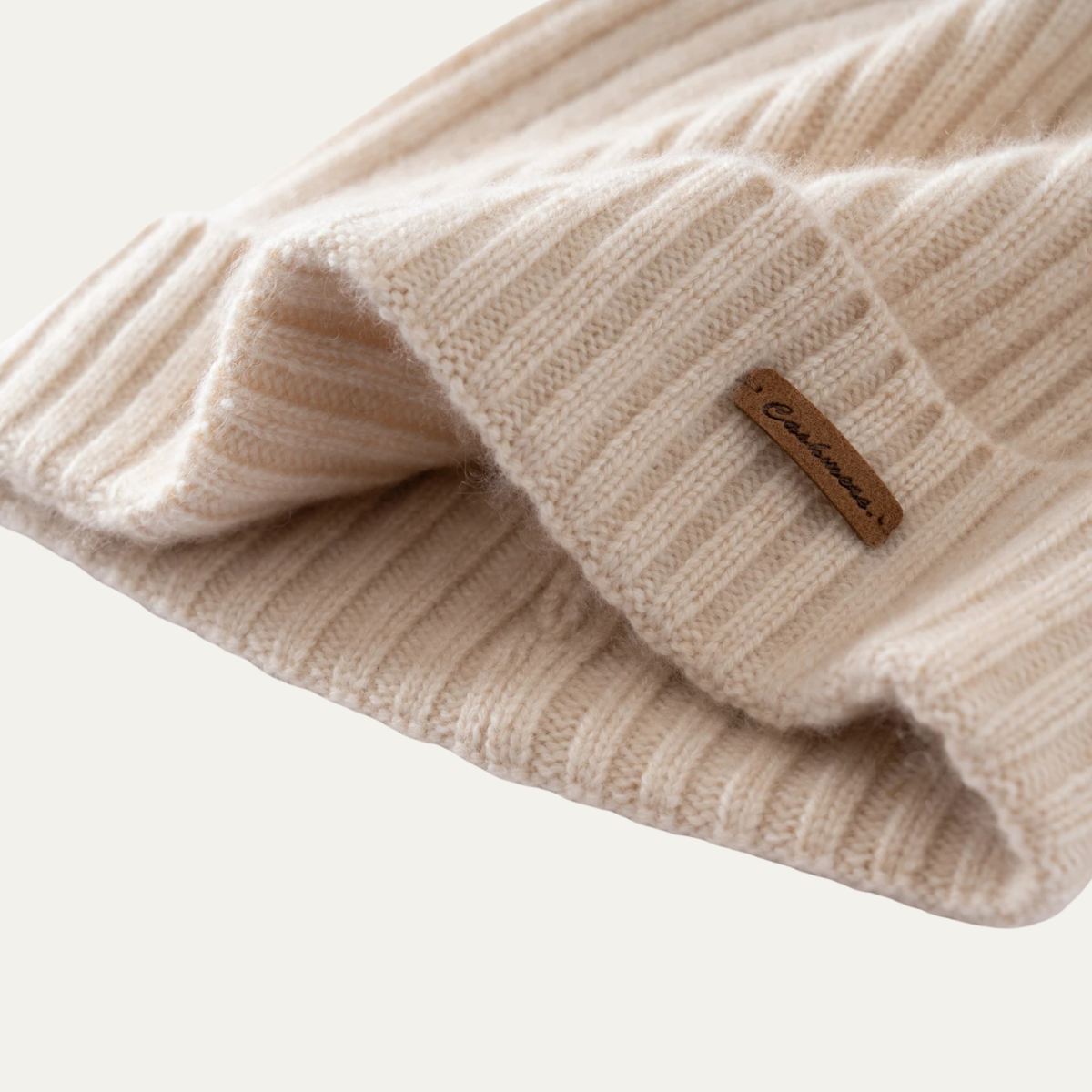Warm Mens Ribbed Cashmere Winter Hat