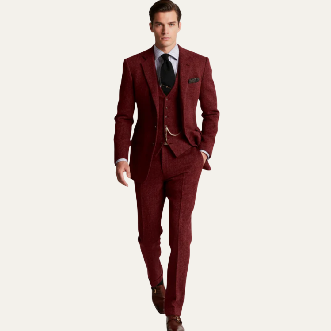 Classic Wool Three Piece Business Suit