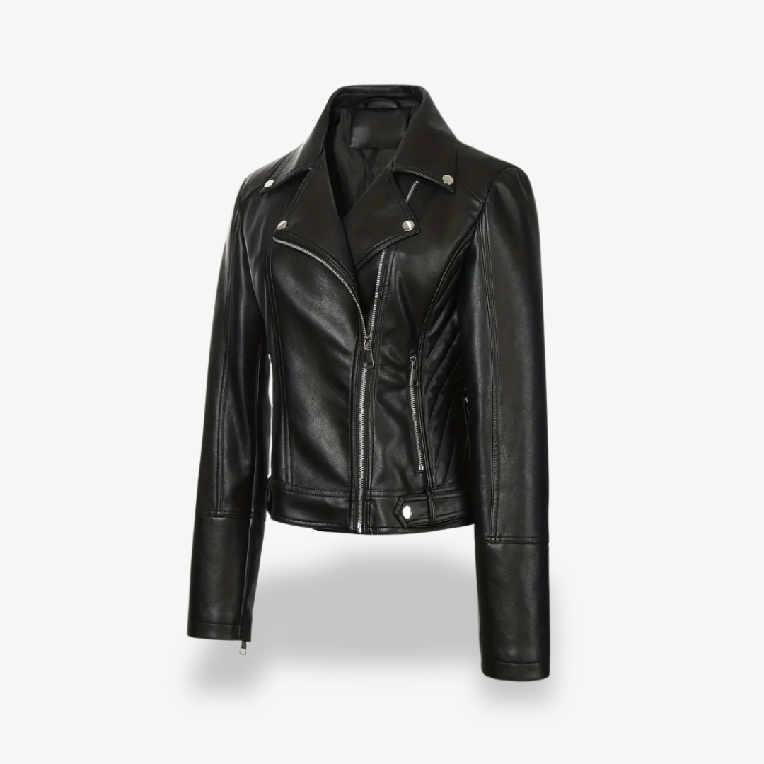 Vegan Leather Moto Jacket for Ladies