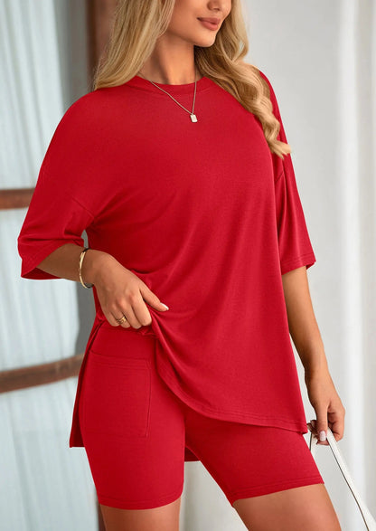 Comfy Summer Shorts Sleeveless Tank Two Piece Outfit