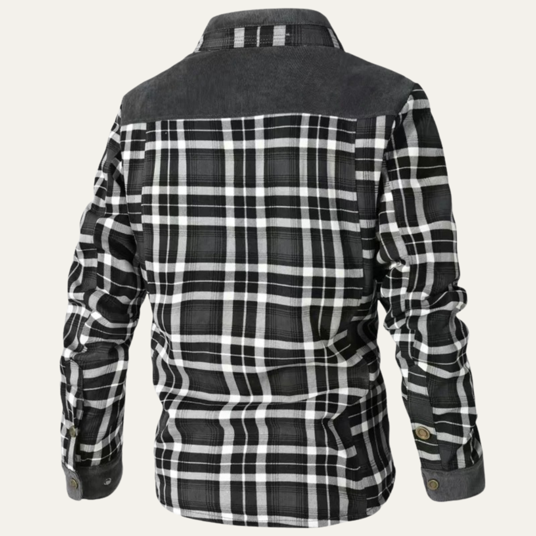 Warm Plaid Flannel Shirt Jacket for Men