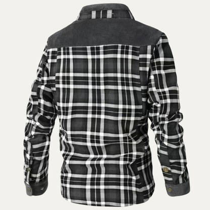 Warm Plaid Flannel Shirt Jacket for Men