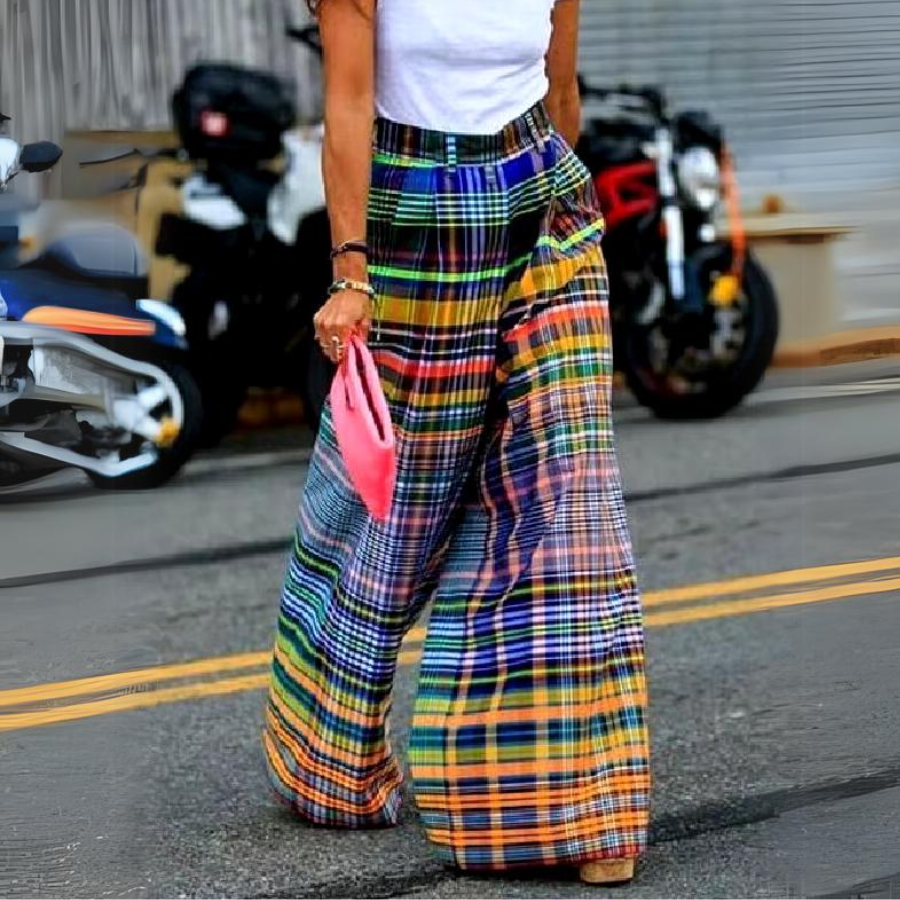 Plaid Flair Trousers - OutfitLondon