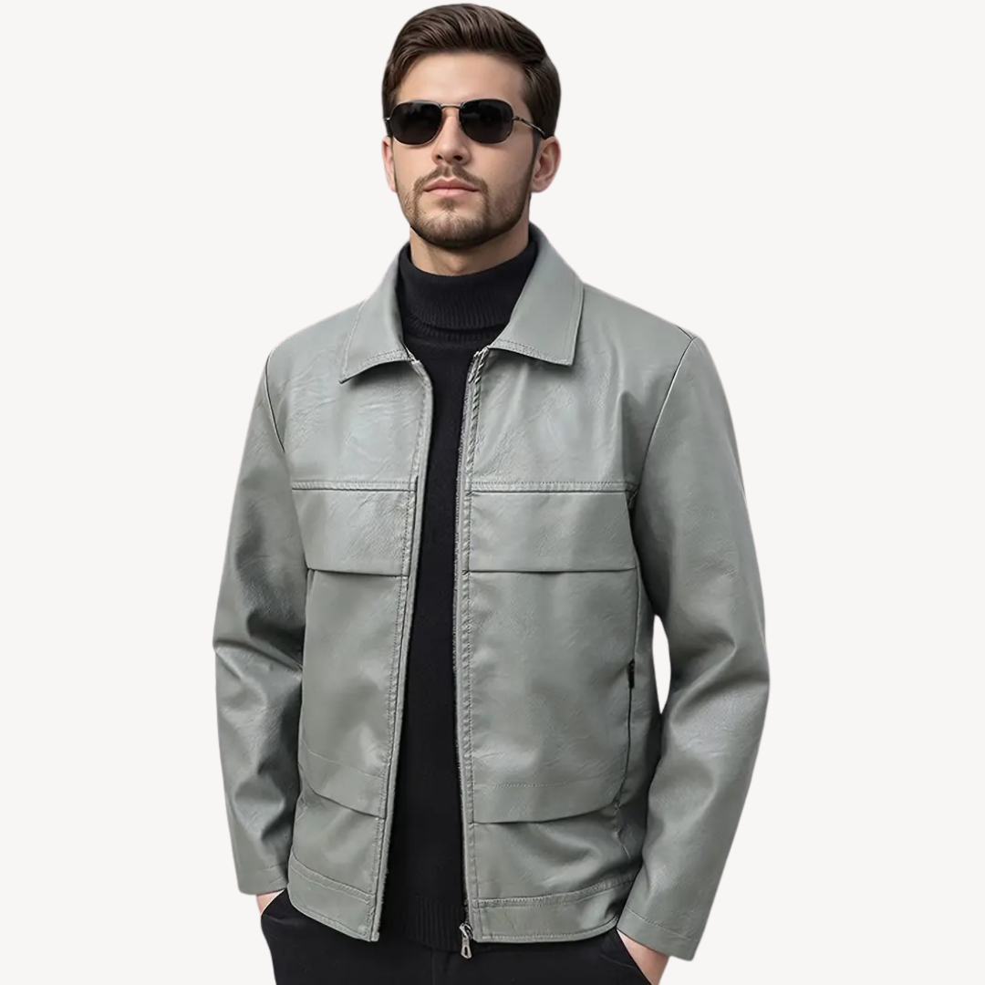 Vintage Style Synthetic Leather Coat