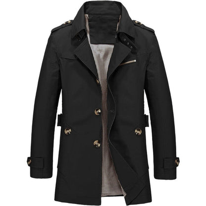 Waterproof Mens Black Trench Coat
