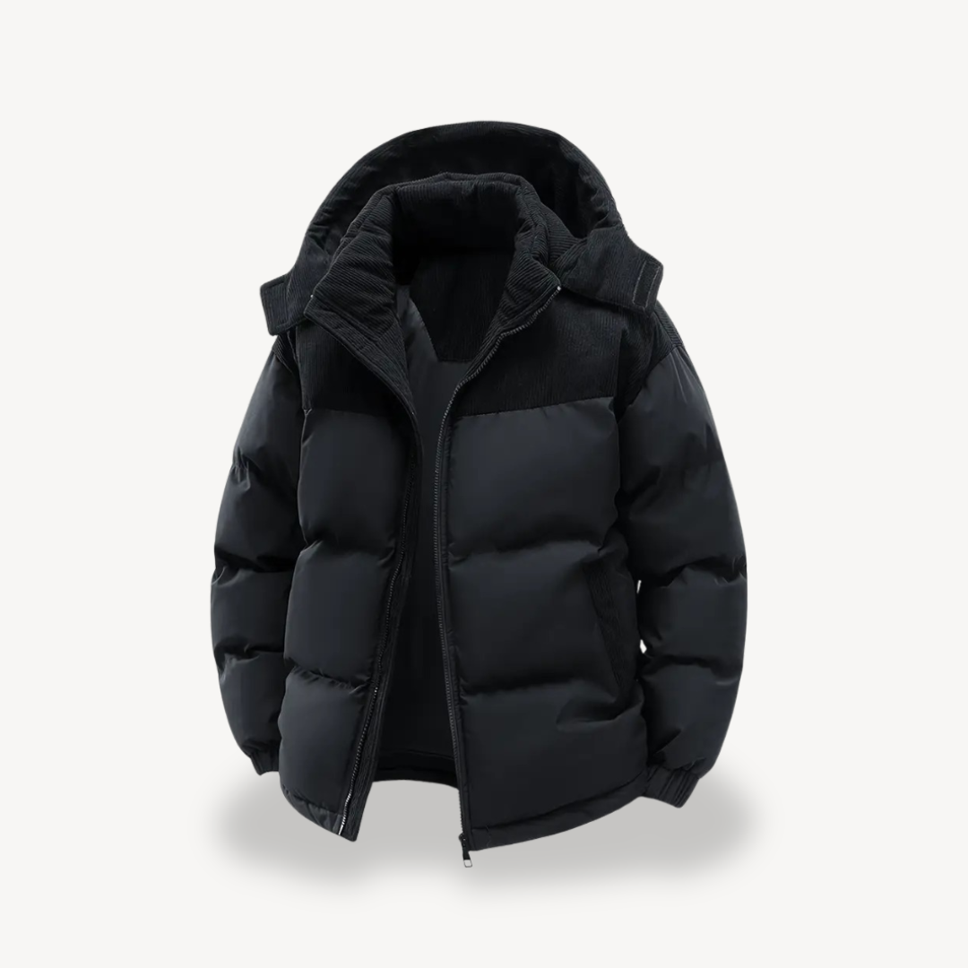 Warm Quilted Jacket with Fleece Lined Hood