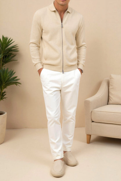 Classic Luxury Beige Mens Jacket