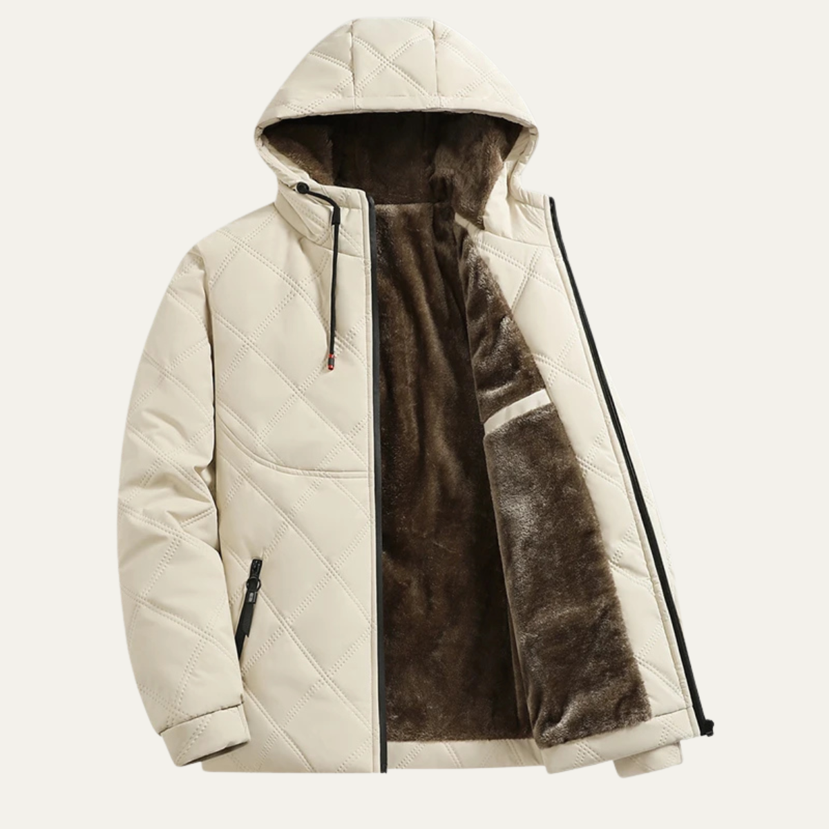 Warm Men's Fleece Lined Hooded Winter Parka Coat