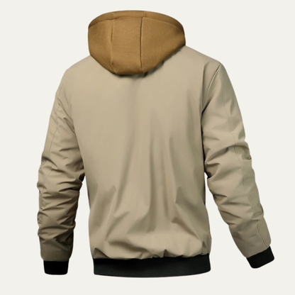 Warm Men's Fleece Lined Hooded Bomber Coat