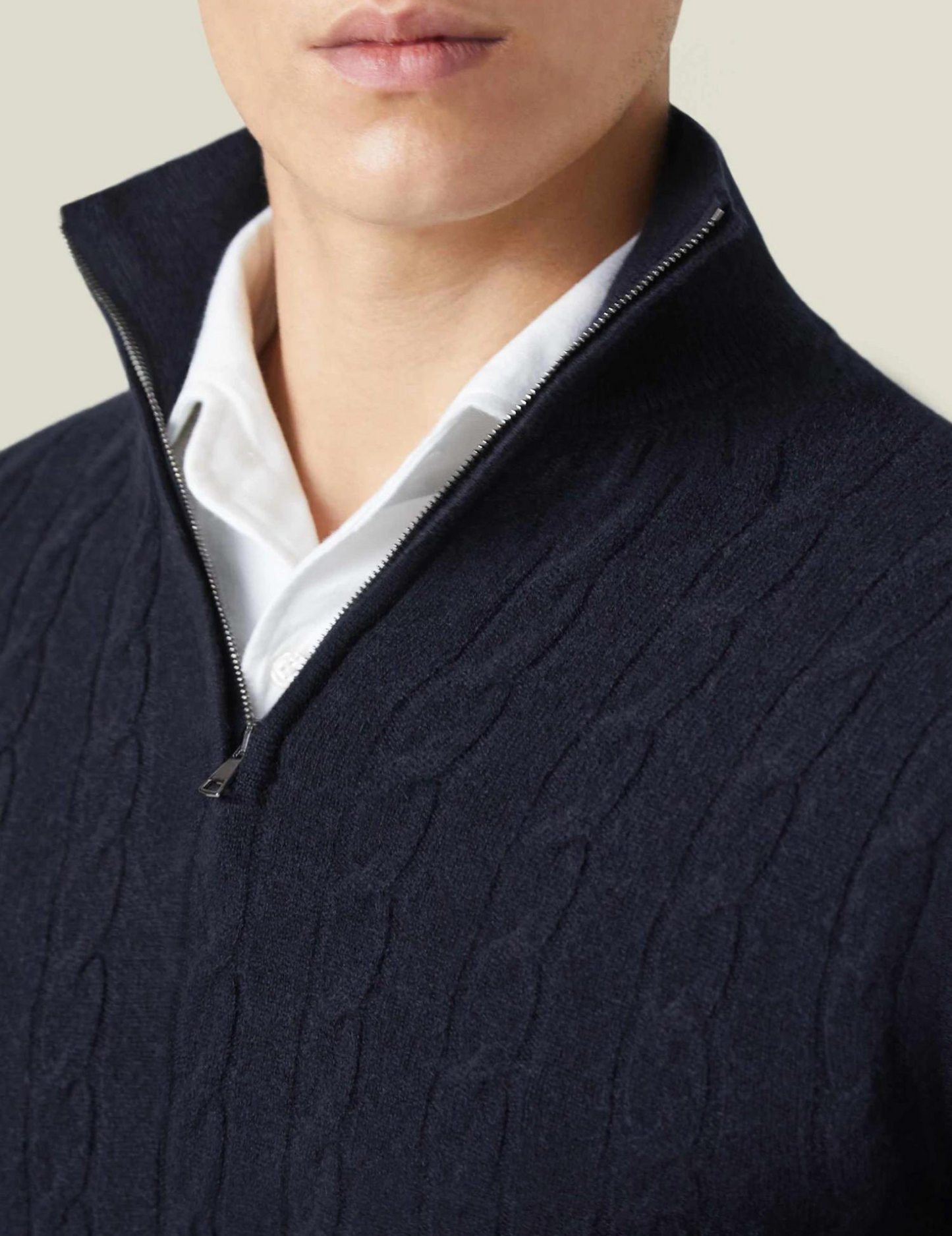 Cozy Zip Up Cable Knit Sweater