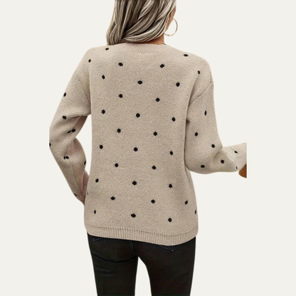 Ladies Classic Spotted Pullover Sweater