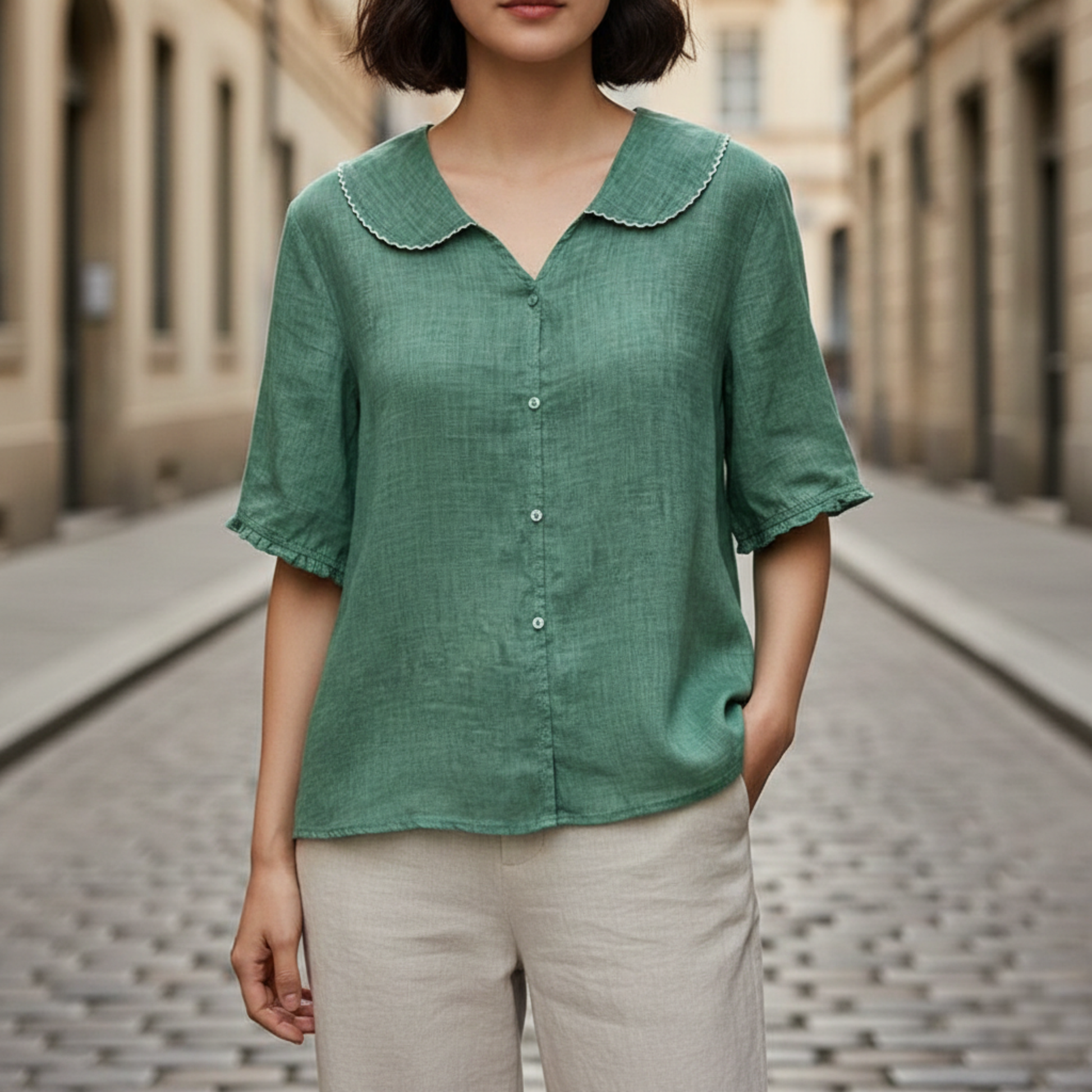 Ladies Classic Relaxed Fit Summer Shirt - OutfitLondon