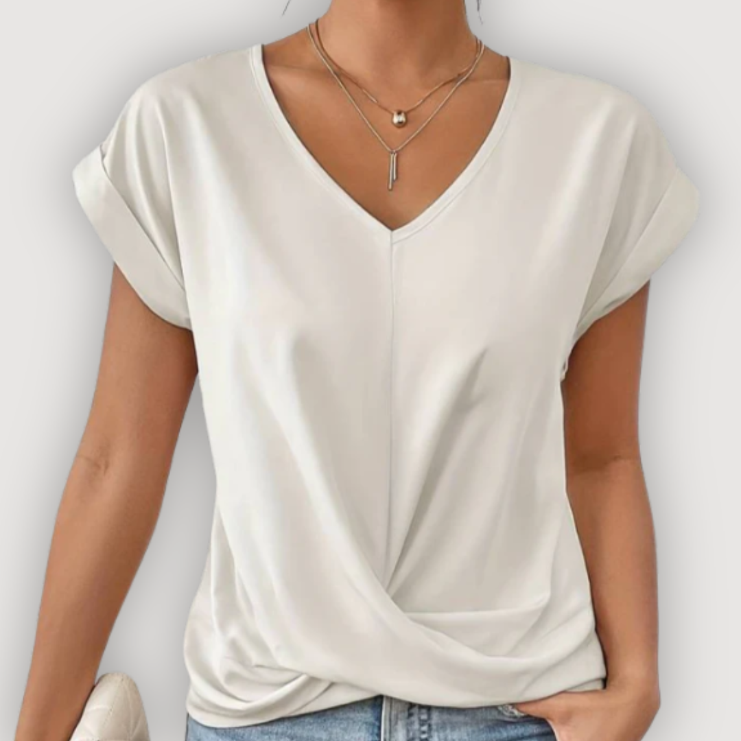 Elegant V Neck Feminine Blouse