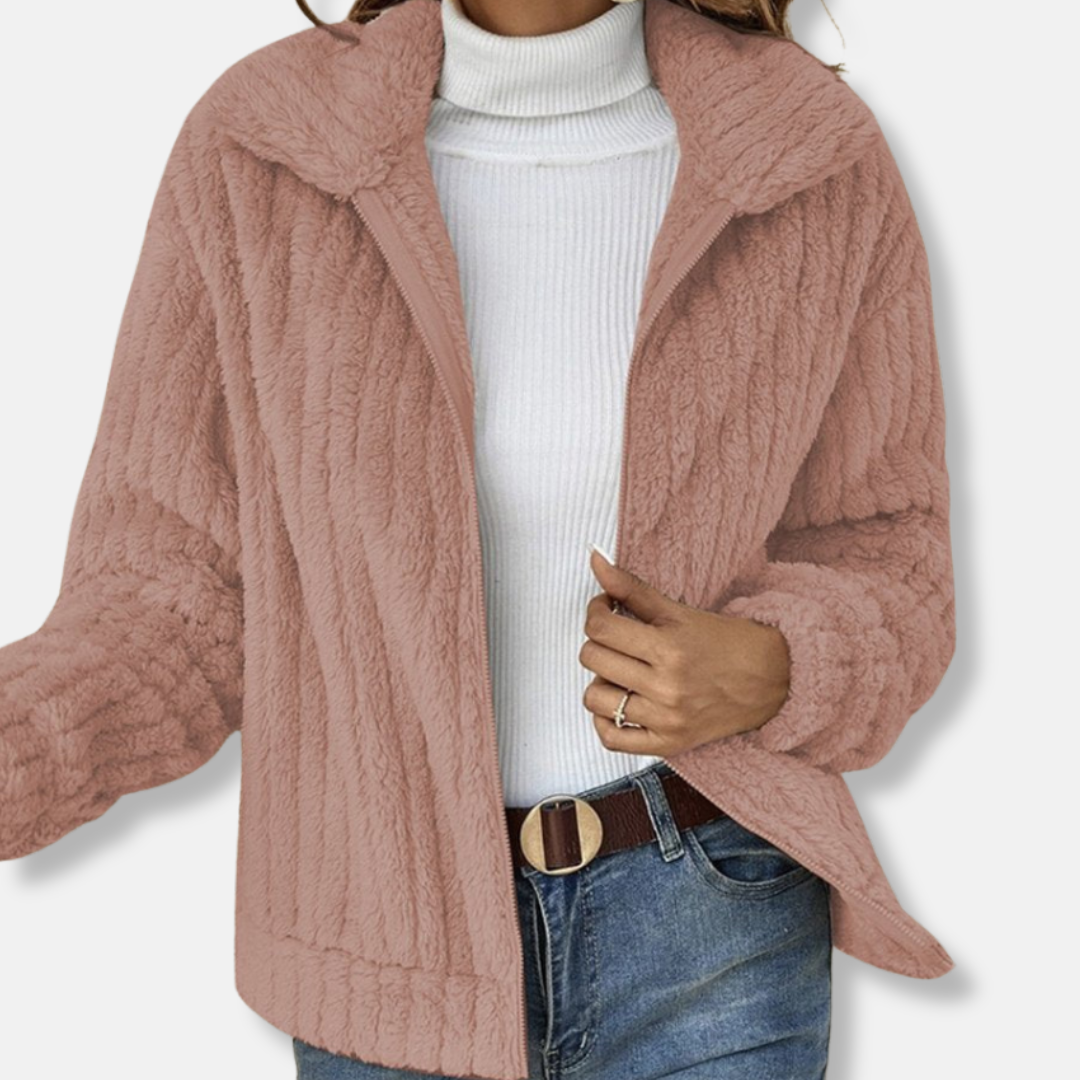 Soft Fleece Bomber Jacket | Casual Fit Coat