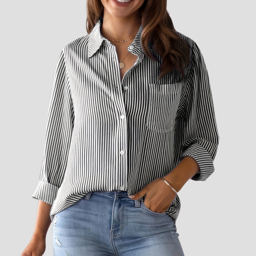 Timeless Navy Blue Striped Shirt