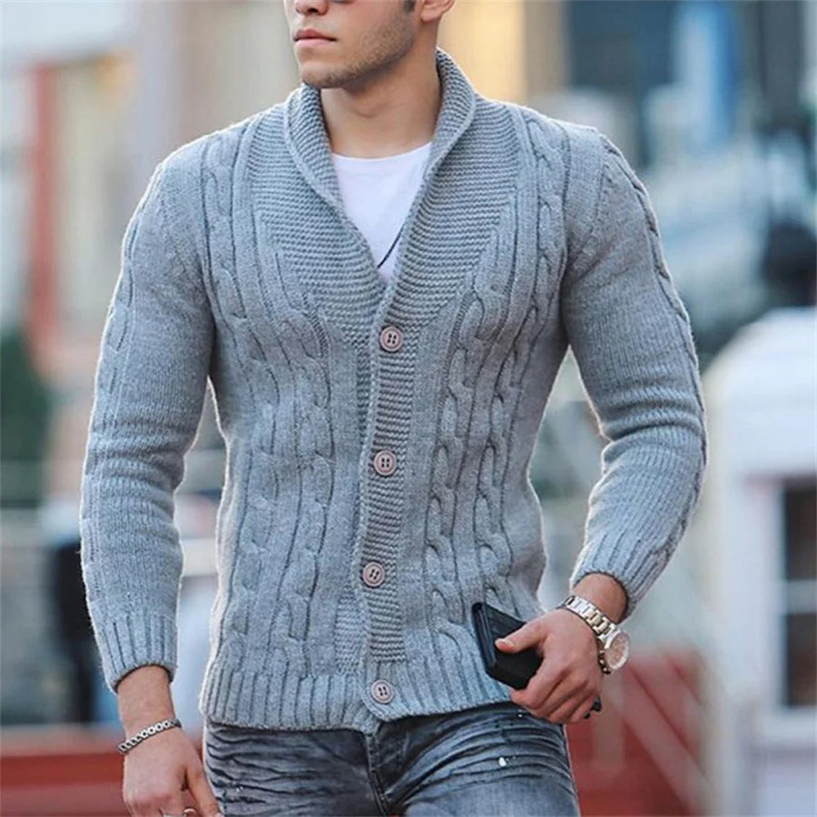 Soft Warm Mens Casual Cardigan Sweater