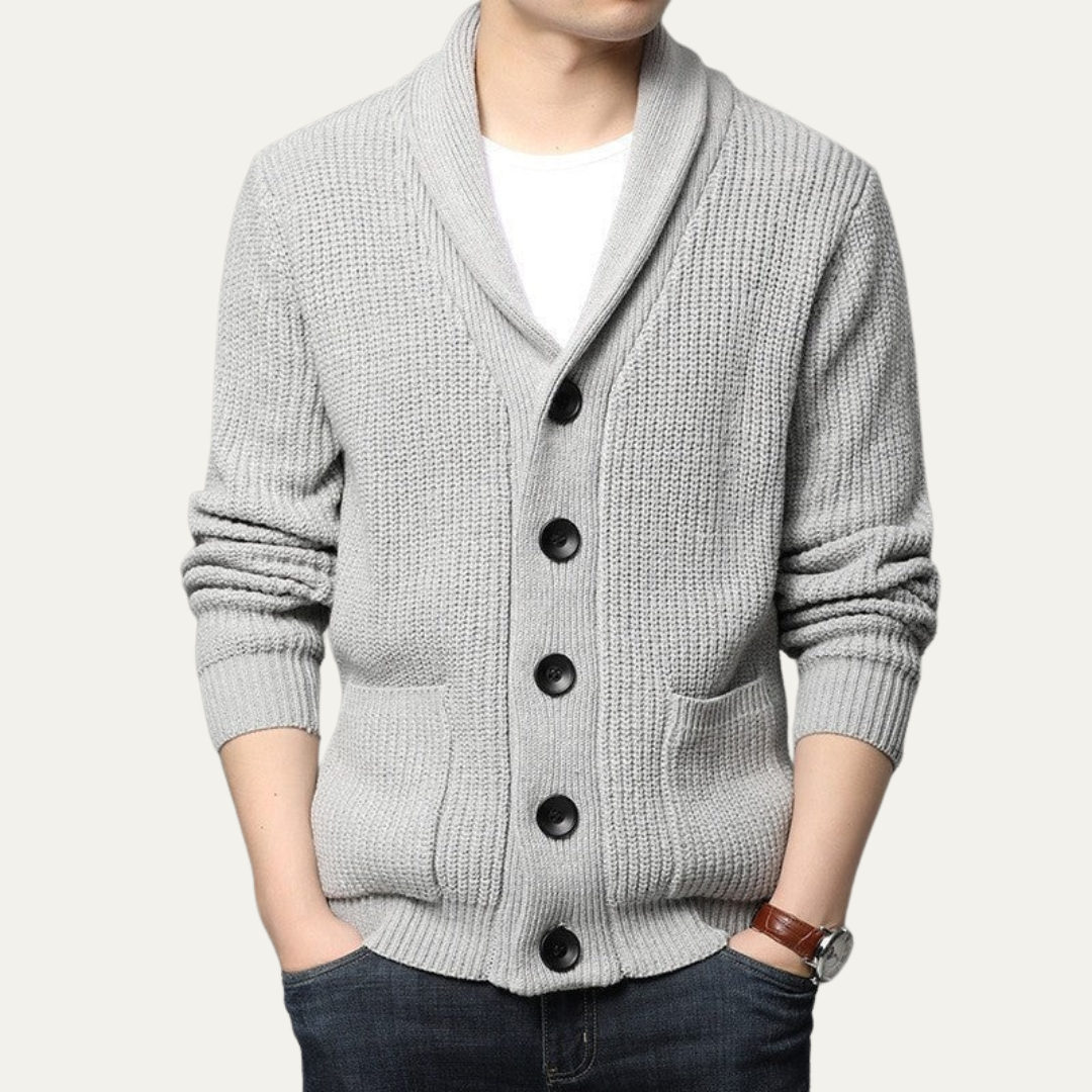 Classic Crew Neck Button Sweater