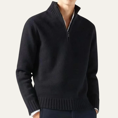 Classic Fit Quarter Zip Knit Sweater