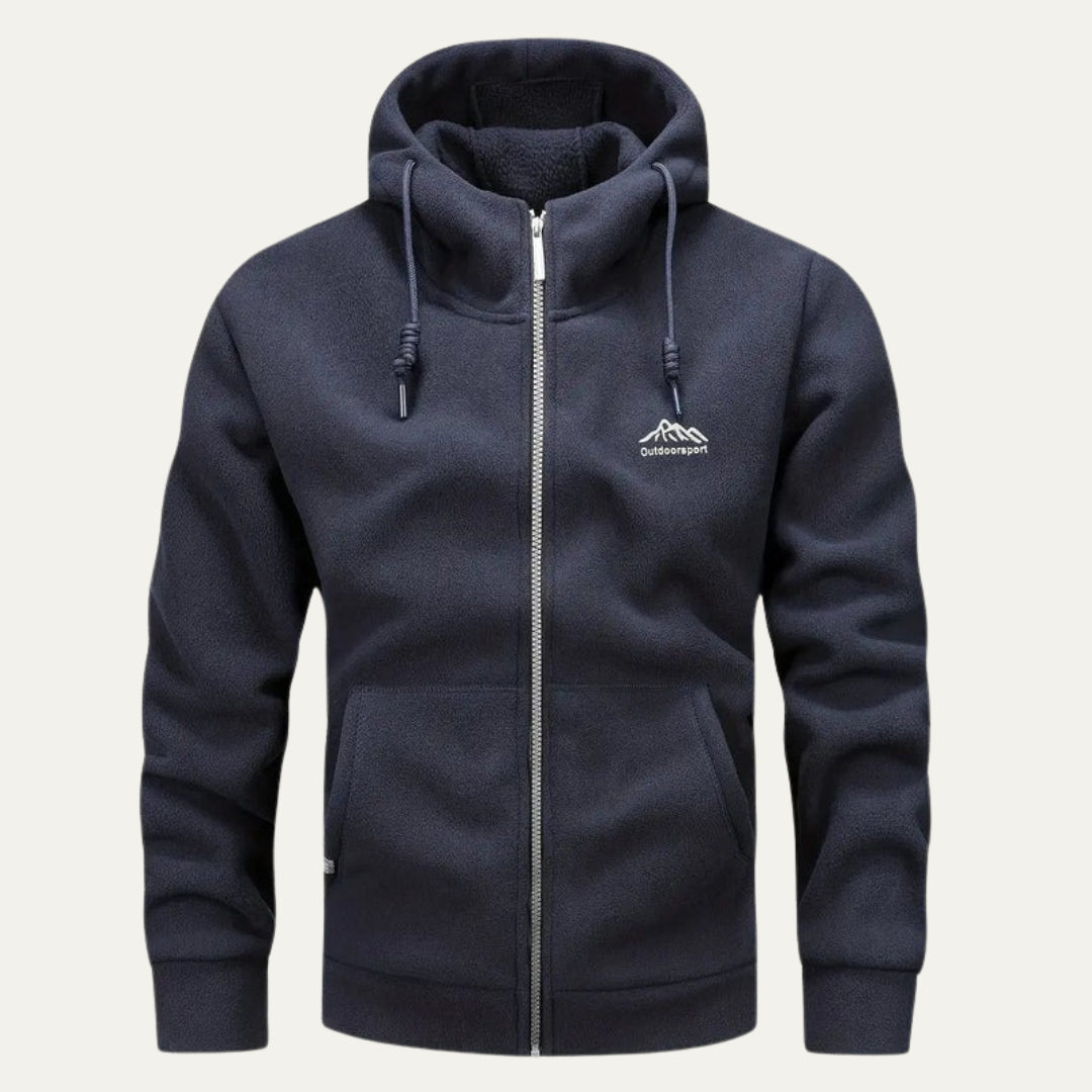 Warm Outdoor Fleece Zip Up Hoodie