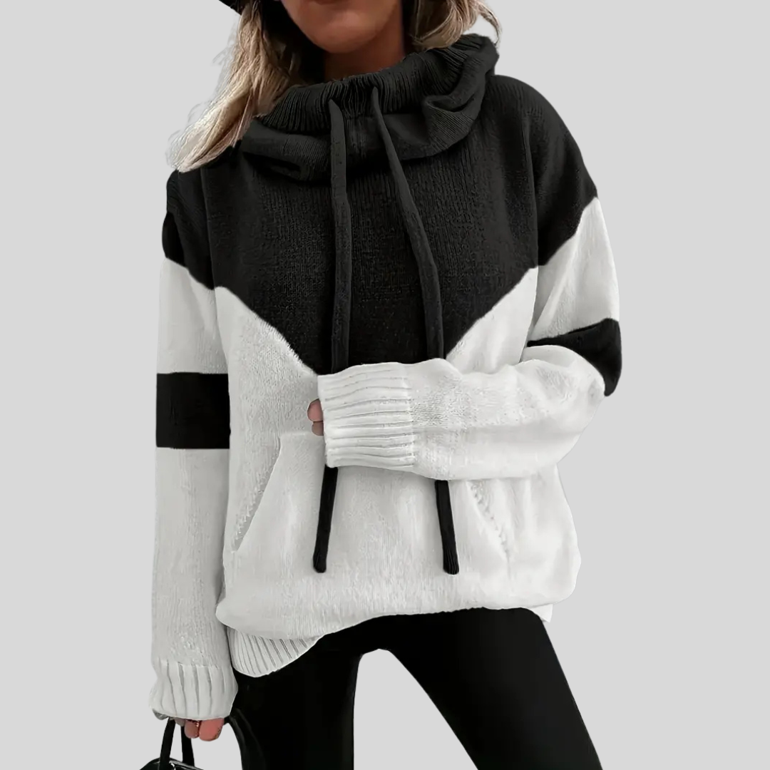 Soft Fleece Dual Color Hooded Sweatshirt