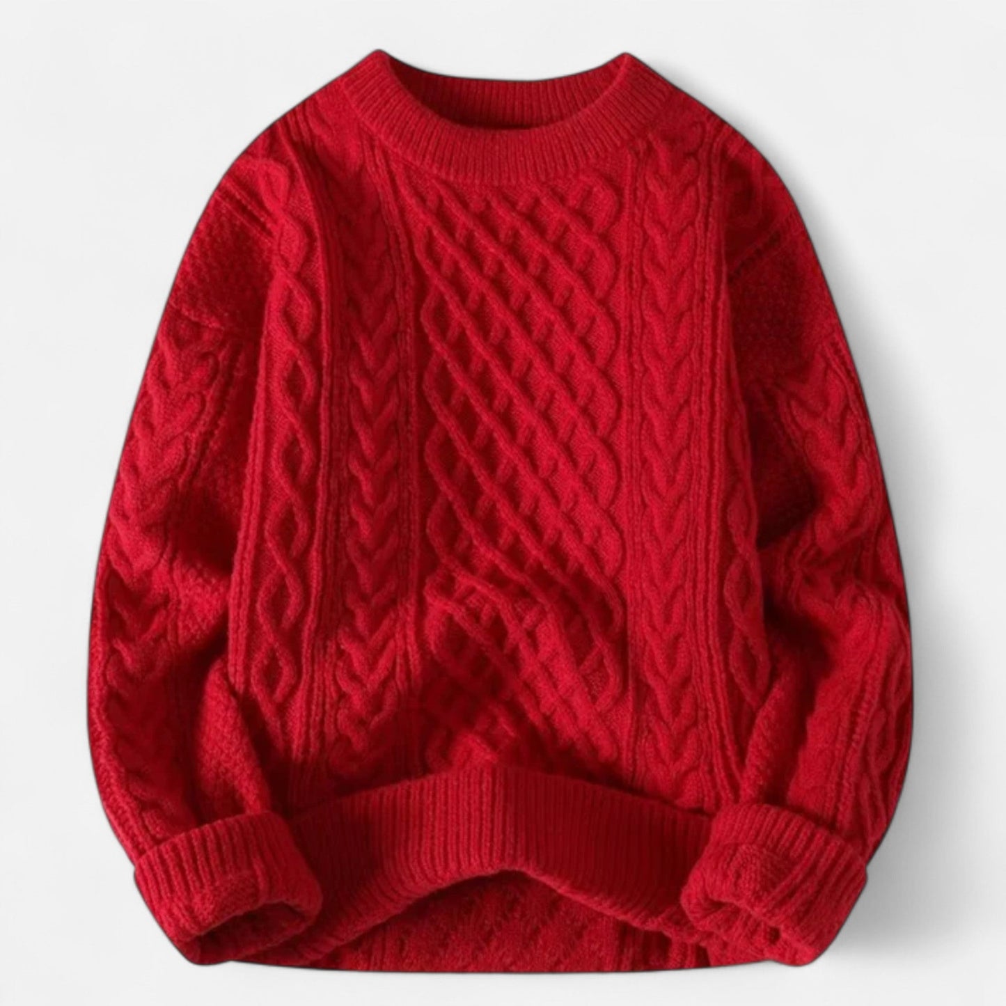 Soft Women's Cable Knit Crew Neck Sweater - OutfitLondon