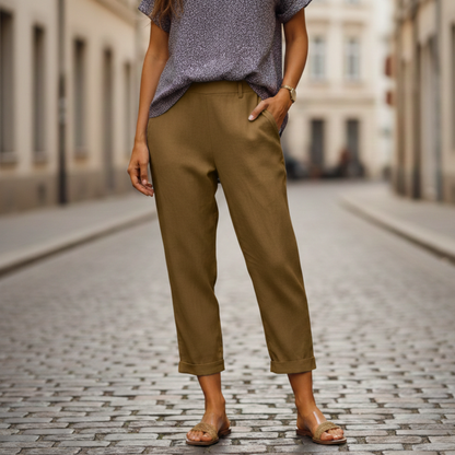 Classic Fit High Waisted Women's Casual Pants