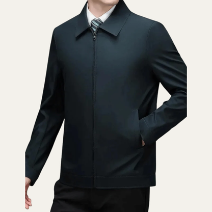 Men's Fit Zip Up Leather Jacket - OutfitLondon