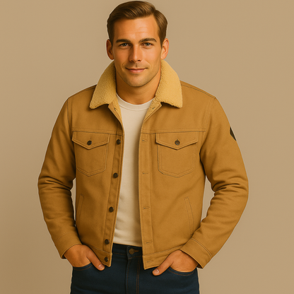 Warm Faux Fur Lined Denim Shirt Jacket