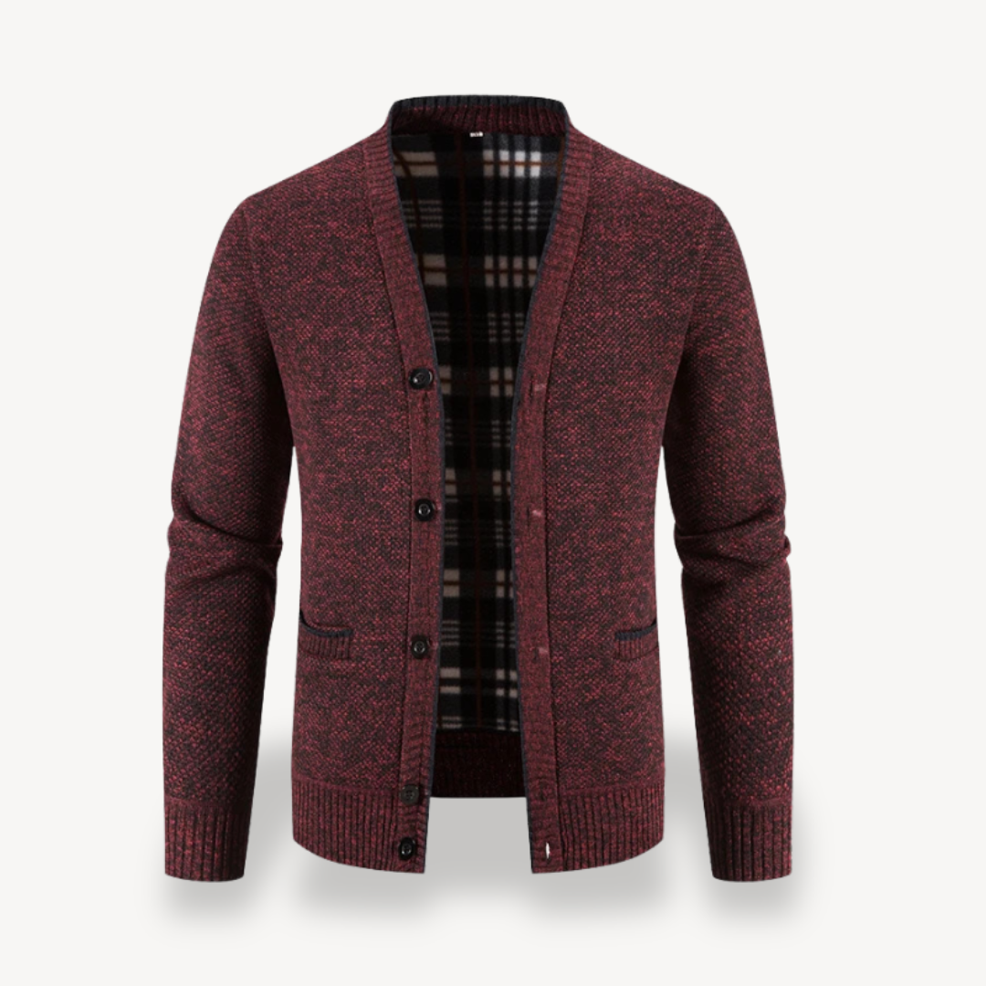 Warm Thermal Button Front Cardigan Jacket Men