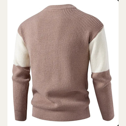 Men's Cozy Colour Block Crew Neck Sweater