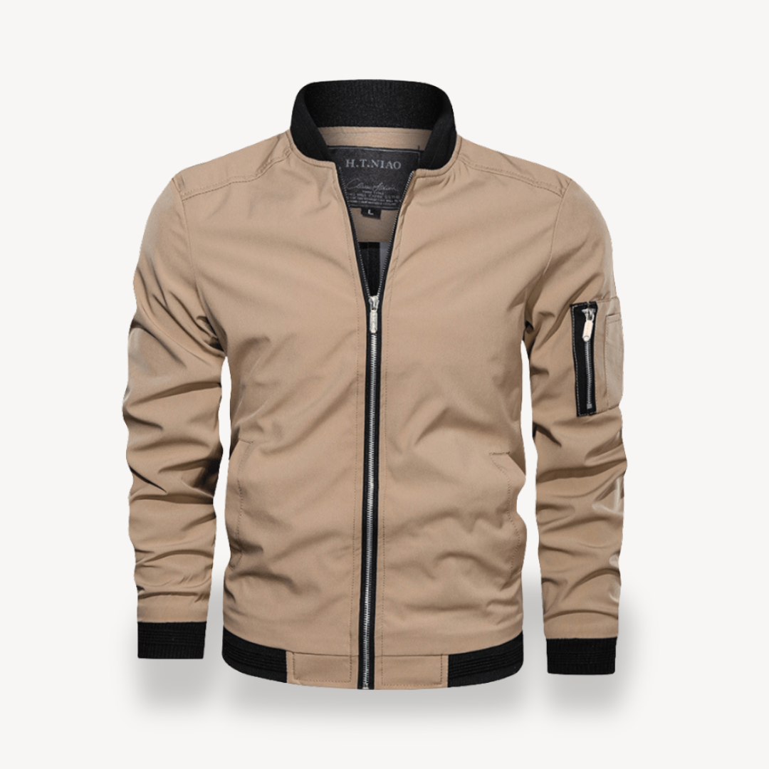 Men's Slim Fit Zipper Bomber Jacket
