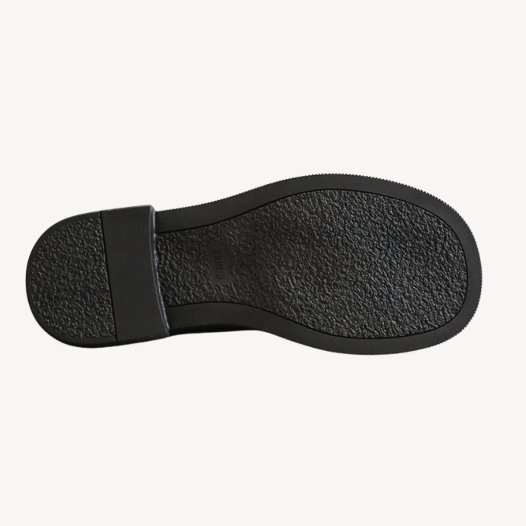Ladies Synthetic Leather Block Heel Loafers