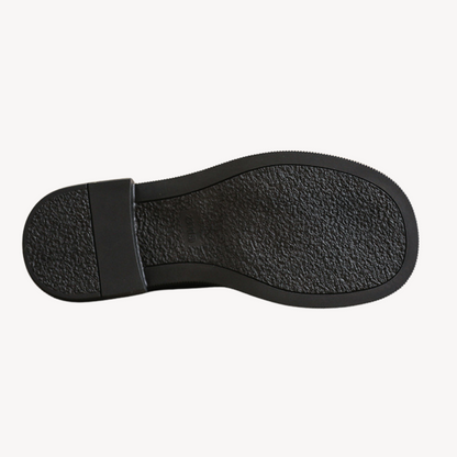 Ladies Synthetic Leather Block Heel Loafers