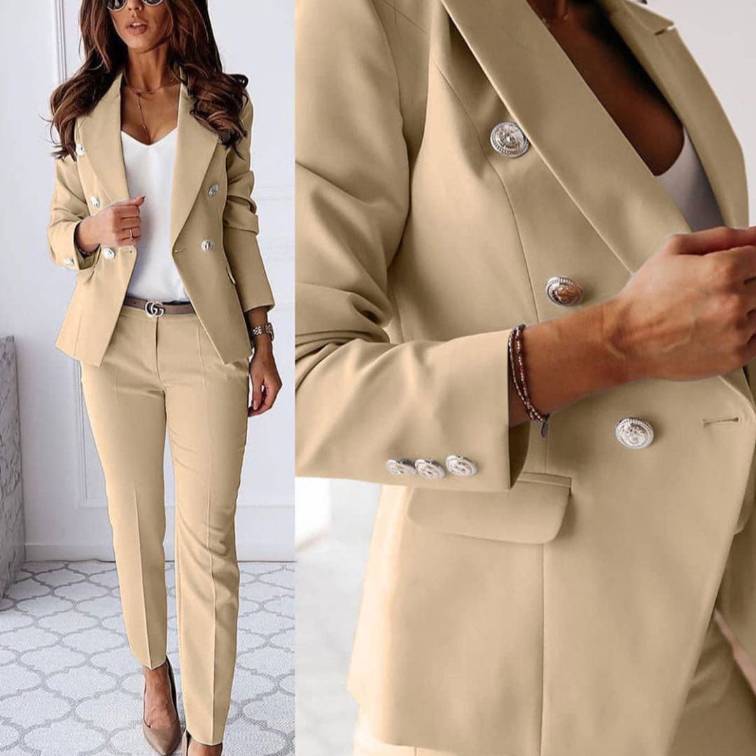 Classic Two Piece Suit Jacket and Pants Set