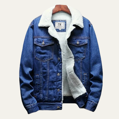 Warm Insulated Denim Jacket for Men