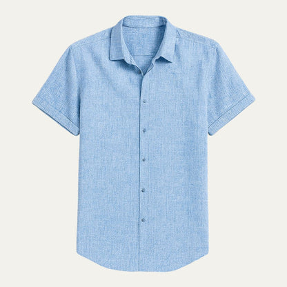 Casual Linen Short Sleeve Mens Shirt
