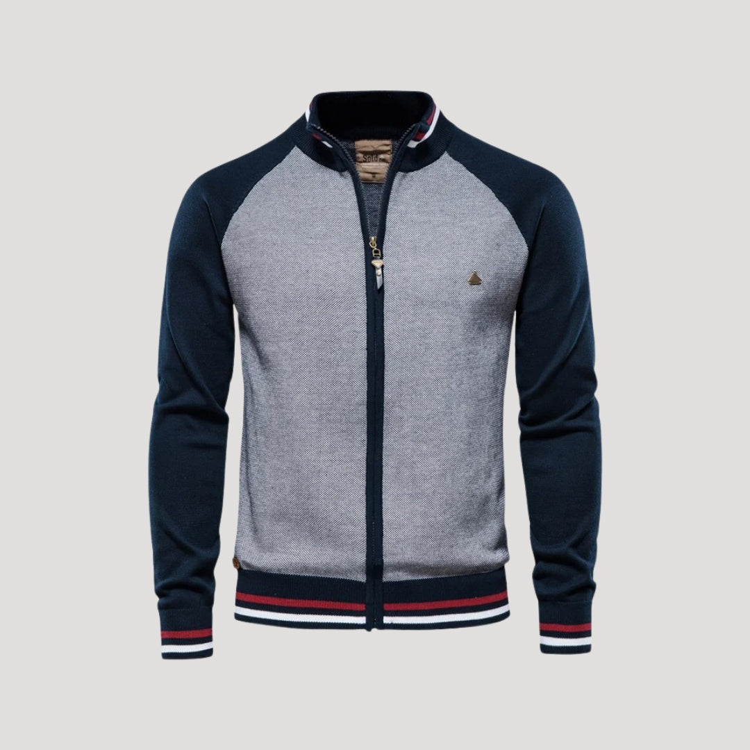 Timeless Two Tone Zipper Sweater Coat