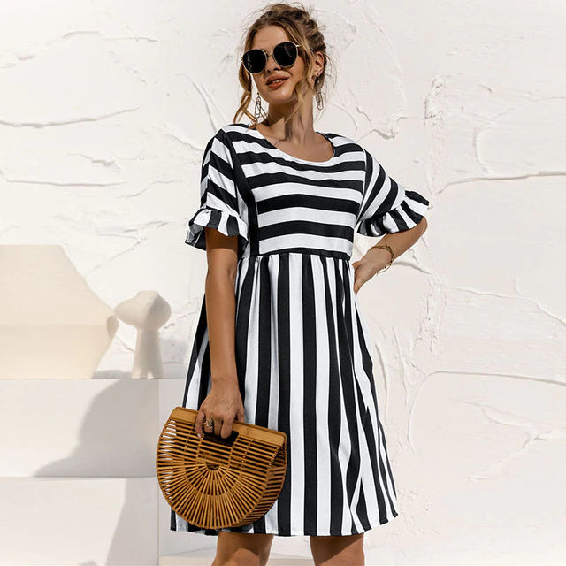 Comfortable Summer Striped Sundress for Women