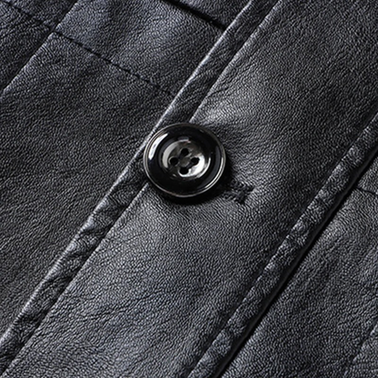 Classic Mens Leather Bomber Winter Coat