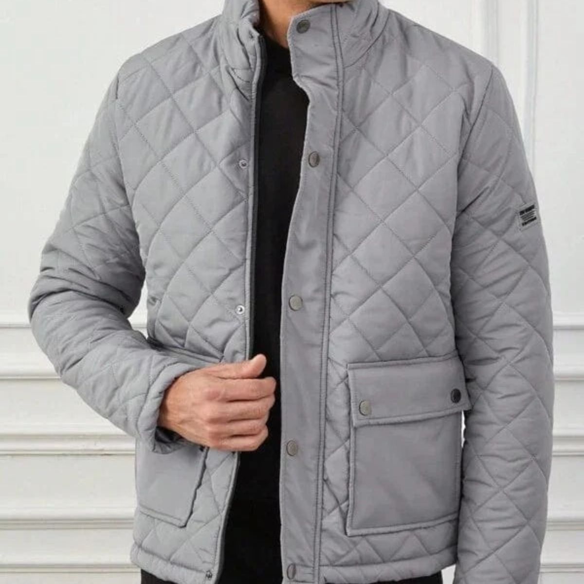 Classic Black Padded Mens Parka Jacket