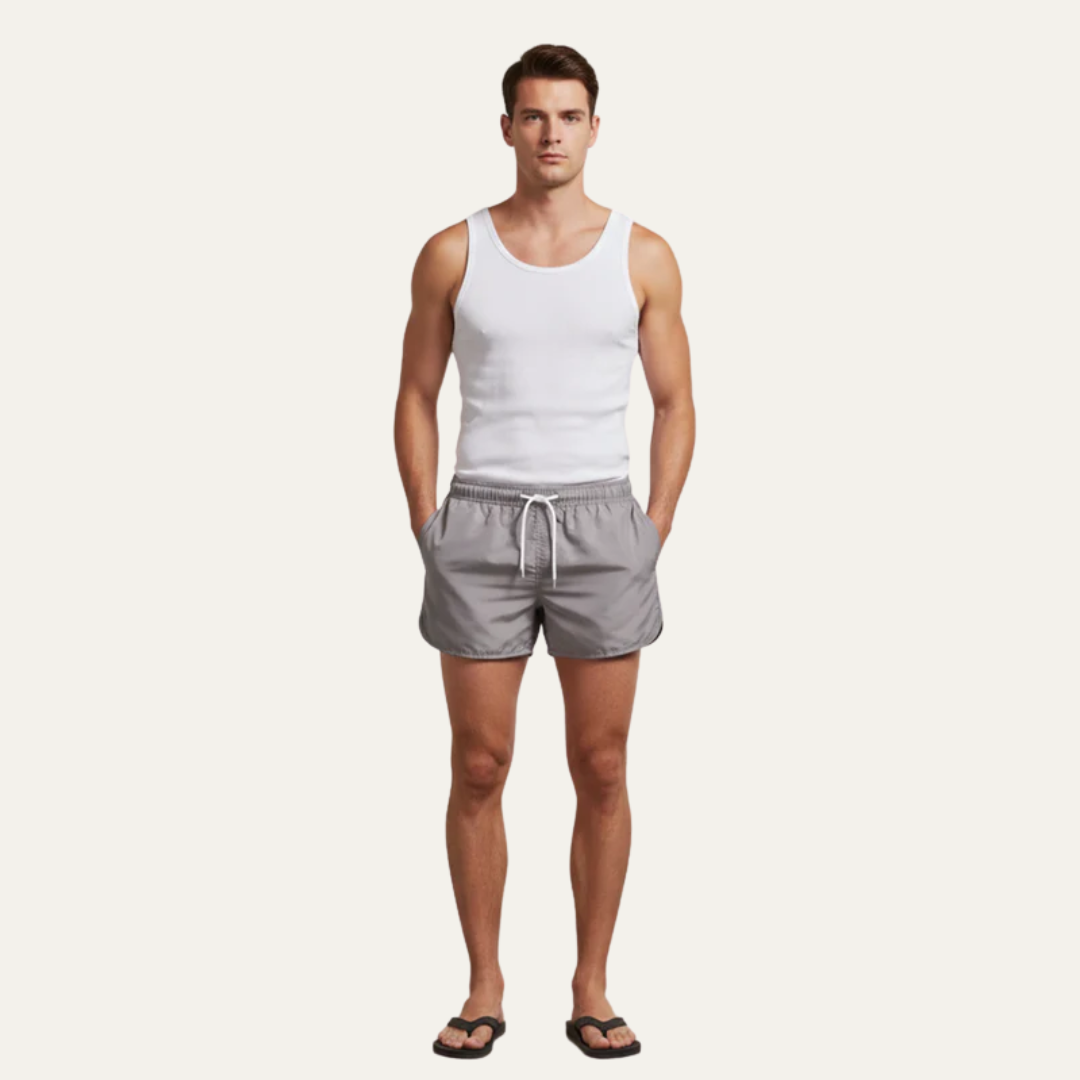 Men's Casual Beach Swim Shorts with Comfort Hem