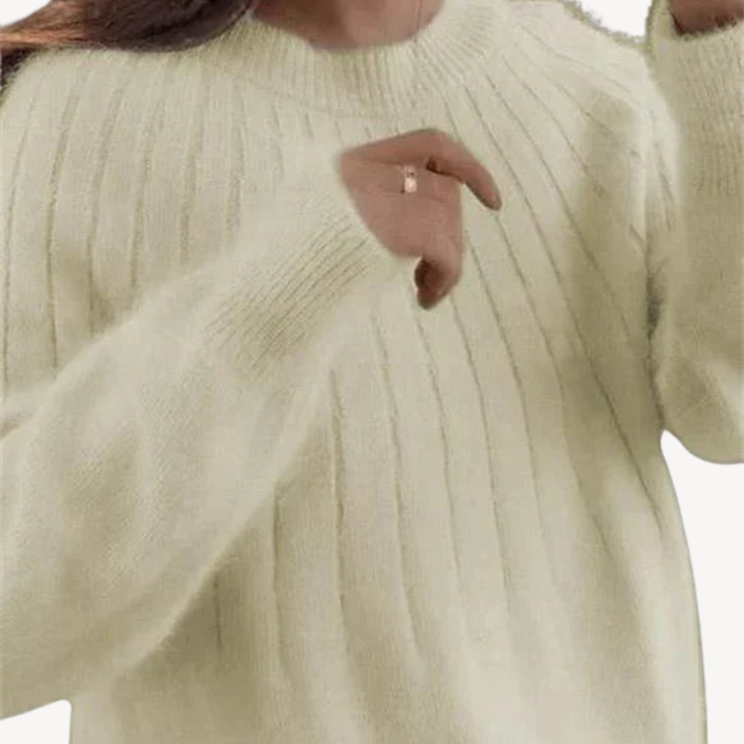 Soft Women's Cable Knit Wool Sweater