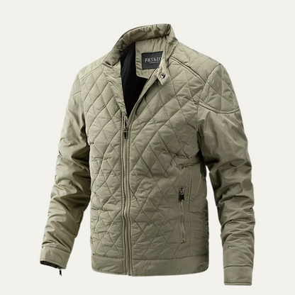 Men's Leather Biker Quilted Jacket