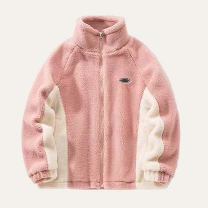 Men's Warm Graphic High Neck Fleece Jacket